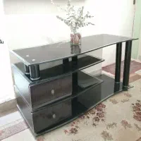 میز تلوزیون شیشه ای و چوبی