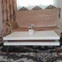 مبل هفت نفره و بوفه چوبی|مبلمان خانگی و میز عسلی|آشخانه, |دیوار