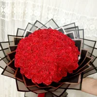 دسته گل روبانی ۷۰شاخه باکاغذپیچی vip|گل مصنوعی|مهاباد (آذربایجان غربی), |دیوار