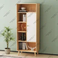 کتابخانه ویترین درب دار در رنگ‌بندی متنوع|کتابخانه، شلف، قفسه‌های دیواری|ری, ولی آباد|دیوار