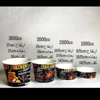 سطل سوخاری و جعبه پیتزا و ملزومات فستفود رستوران