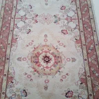 فرش کناره ماشینی زمینه کرم