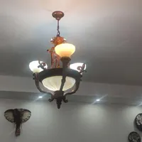 لوستر سه شاخه چوبی