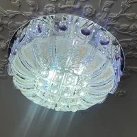 لوستر کریستال توپی فلش خور ال ای دی در حد نو|لوستر و چراغ آویز|تهران, شهرک پرواز|دیوار