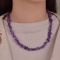 گردنبند سنگ آمیتیست طبیعی معدنی|بدلیجات|اصفهان, بهار آزادی|دیوار