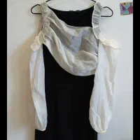 لباس اورال مشکی سفید بسیار زیبا وارداتی