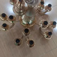 لوستر طلایی پنج شعله|لوستر و چراغ آویز|اردبیل, |دیوار