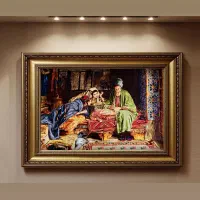 تابلو فرش دستبافت ابریشم نو