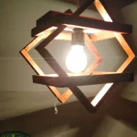 لوستر چوبی|لوستر و چراغ آویز|میبد, |دیوار