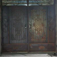 درب ۲ لنگه ۳×۳ بیرون باز شو .نو می باشد