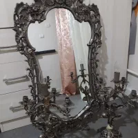 آینه و شمعدان سالم وقدیمی