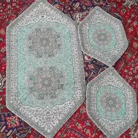 رومیزی رانر ابریشم و ترمه سبز فیروزه ای|پرده، رانر، رومیزی|رشت, گلزاران|دیوار