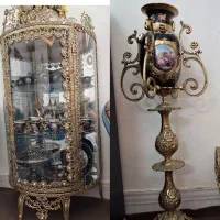 گلدان و مینی ویترین برنز