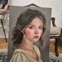 نقاشی رنگ روغن دختر پرتره