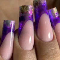 کاشت ناخن با ژل با طراحی