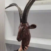 مجسمه چوبی با شاخ طبیعی|مجسمه، تندیس، ماکت|تهران, بازار|دیوار