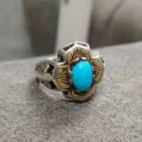 انگشتر نقره فیروزه نیشابوراصل انگشترعقیق یمن طبیعی
