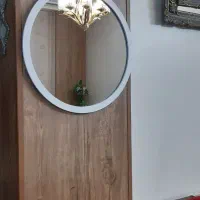 آینه با قاب سفید قطر ۵۴