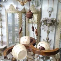 لوستر چوبی نو زیر قیمت|لوستر و چراغ آویز|اصفهان, بهارستان|دیوار