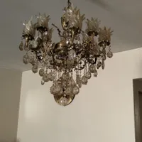 لوستر برنزی 12شاخه|لوستر و چراغ آویز|تهران, دبستان|دیوار