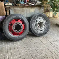 ۲ عدد لاستیک همراه با رینگ در حد نو