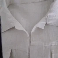 مانتو پارچه لنین یا کتون کرم رنگ در حد نو
