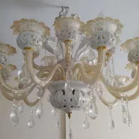 فروش لوستر 15 شعله کریستال و دیوارکوب نو|لوستر و چراغ آویز|ملارد, |دیوار