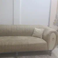 مبل ۸ نفره مدل صدفی کرم نسکافه ای