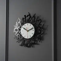 ساعت دیواری مدرن طرح اعداد (کارکرده اما تمیز)