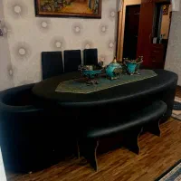 میز ناهار خوری چرم مدل مبلی