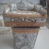 سطل زباله و جا دستمال کاغذی نو