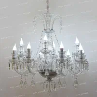 آویز لوستر باکارات دو طبقه باکارا فرانسه سفید