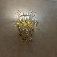 لوستر تمام کریستال ۸ شاخه با همراه دیوارکوب ست|لوستر و چراغ آویز|ری, فیروزآبادی|دیوار