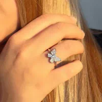 انگشتر پروانه جواهر تمام نقره کادو خاص ولنتاین