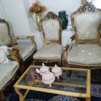 مبل سلطنتی شیک ۹ نفره|مبلمان خانگی و میز عسلی|لالجین, |دیوار