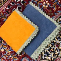 رو میزی و پشتی سرمه دوزی شده