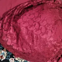 پارچه گیپور زرشکی همراه استر|لباس|یاسوج, |دیوار