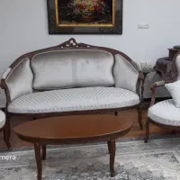 مبلمان استیل۹ نفره چوب گردو در حد نو