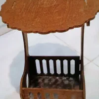 میز تلفن دوطبقه چوبی نو وسالم