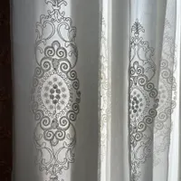 پرده مروارید دوزی شده همراه با زیر پرده ای