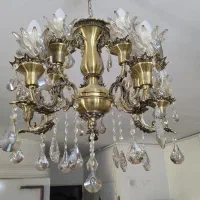 لوستر برنز ۵ شاخه ۱۰ شعله|لوستر و چراغ آویز|کرج, خرمدشت|دیوار