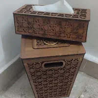 جا دستمال کاغذی و سطل زباله