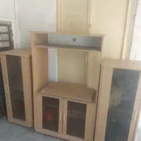 میز تلویزیون به همراه دو عدد بوفه کناری تمام MDF|بوفه، ویترین، کنسول|داراب, |دیوار