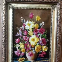 تابلو گل سیتی کد 12 دستبافت و ابریشم دار