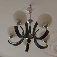 لوستر ۵ شعله ابکاری. گلد. کروم|لوستر و چراغ آویز|یزد, |دیوار