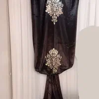 پرده مخمل قهوه‌ای جنس عالی|پرده، رانر، رومیزی|کرج, باغستان|دیوار