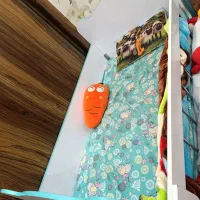 تخت کودک سالم و تمیز درحدنو همراه تشک اصل رویال