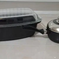 تابه ماهی چدن و شیرجوش چدن مارک مهرسان قدیمی