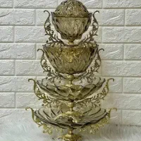 سرویس پذیرایی چهار پارچه  پایه برنز اصل با ضمانت|ظروف سرو و پذیرایی|کاشمر, |دیوار