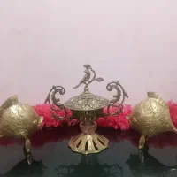 قلیان دو سر فرشته برنجی و دکوری|صنایع دستی و سایر لوازم تزئینی|پاکدشت, پاکدشت (مامازند)|دیوار